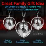 Personalized 3D Crystal Photo Necklace for Mom