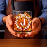 Personalized Initial Whiskey Glass - Gift for Him