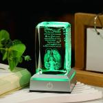 Bless This Home Engraved Crystal Cube Gift
