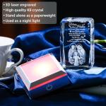 Bless This Home Engraved Crystal Cube Gift