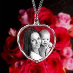 Personalized 3D Crystal Photo Necklace for Mom