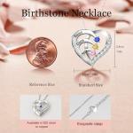 Personalized 3 Name Birthstone Necklace for Her