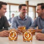 Personalized Initial Whiskey Glass - Gift for Him