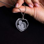Personalized 3D Crystal Photo Necklace for Mom