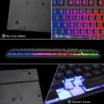 BlueFinger RGB Gaming Keyboard and Backlit Mouse Combo, USB Wired, LED Gaming Set for Laptop PC Computer Game and Work