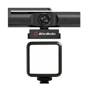 AVerMedia PW513 Live Streamer CAM Light, 4K Ultra HD USB Webcam with Rechargeable Mini RGB Light for Gaming and Live Streaming, Works with OBS, Streamlabs, Zoom, Teams and Skype