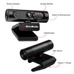 AVerMedia Live Streamer CAM 315, Webcam, 1080p/60fps Recording, Microphones, Fixed Focus, Wide Adjustable Field of View, Works with Skype, Zoom, Teams - Black