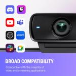 Elgato Facecam MK.2 – Premium Full HD 1080p Webcam for Streaming, Gaming, Video Calls, Recording, HDR Enabled, Sony Sensor, PTZ Control – Works with OBS, Zoom, Teams, and More, for PC/Mac