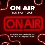ON AIR Neon Signs, LED Studio Live Decorative Lights, Streaming Recording Sign, USB Connected, for Streamers Influencers Gamers Room Bar Club Home Party Decoration… (Red)