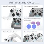 Machenike G5PRO Max SE 1000HZ Wireless Gaming Controller for NS/PC/iOS/Android with Charging Dock,PC Controller Hall Effect Joystick/Triggers/Gyroscope,RGB Backlight, Gray