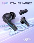 Middle Rabbit SW4 Pro Gaming Earbuds with Mic Wireless, 2.4G Dongle + Bluetooth Dual Mode, 20ms Low Latency, Compatible with PS5, PS4, PlayStation, Desktop&Laptop PC, VR