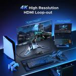 XIIXMASK Video Capture Card, Audio Video Capture Card, USB 3.0 Capture Card 4K HDMI Loop-Out, 1080P 60FPS/2K 30FPS Video Game Capture for Streaming Works for PS5/Switch/Camera/PC/OBS(Black)