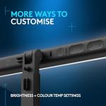 Logitech G Litra Beam Premium LED Gaming Key Light with TrueSoft, Adjustable Desktop Mount, Brightness/Color Temp Settings, Desktop App Control for PC/Mac - Graphite