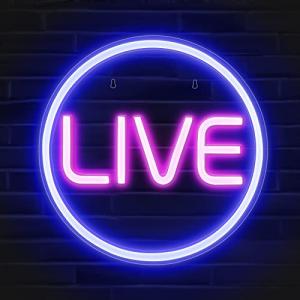 Lumoonosity Live Neon Sign - Blue&Pink LED On Air Light for Streamers/Influencers/Gamers - Streaming/Recording Live Neon Signs for Studio, Game Room, Bedroom