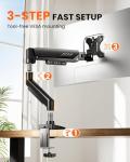 ErGear Single Monitor Arm, Fully Adjustable Monitor Mount for 13–34 Inch Screens, Fast Install Computer Monitor Stand with Tool-Free VESA Mount, Cable Management, Holds 19.8 lbs, Max VESA 100x100mm