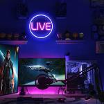 Lumoonosity Live Neon Sign - Blue&Pink LED On Air Light for Streamers/Influencers/Gamers - Streaming/Recording Live Neon Signs for Studio, Game Room, Bedroom