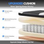 Kslysuty Desk Computer Gaming Chair - High Back Ergonomic Office Chair with Footrest and Lumbar Support, Swivel Comfy Home Gamer Video Game Chairs with Pocket Spring Cushion for Adults (White Leather)