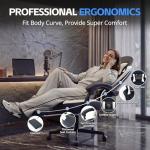 Kslysuty Desk Computer Gaming Chair - High Back Ergonomic Office Chair with Footrest and Lumbar Support, Swivel Comfy Home Gamer Video Game Chairs with Pocket Spring Cushion for Adults (White Leather)