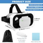 VR Headset, 3D VR Glasses Virtual Reality Headset for Kids & Adults with Controller Universal Virtual Reality Goggles Compatible 4.7-6.5" for Movies,TV Video Games