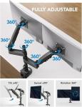 HUANUO 17-32 Inch Dual Monitor Stand, Vertical Dual Monitor Mount, Monitor Stand 2 Monitors, Ergonomic Adjustable Tilt/Swivel/Rotate, Weight Max 19.8 lbs, VESA 75/100mm