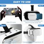 VR Headset, 3D VR Glasses Virtual Reality Headset for Kids & Adults with Controller Universal Virtual Reality Goggles Compatible 4.7-6.5" for Movies,TV Video Games