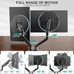 WALI Dual Monitor Stand for 13-32 inch Computer Screens, Dual Monitor Arms for 2 Monitors Holds up to 22 lbs, Height Adjustable Dual Monitors Mount, VESA 75x75/100x100mm (GSMP002N), Black