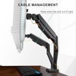 WALI Dual Monitor Stand for 13-32 inch Computer Screens, Dual Monitor Arms for 2 Monitors Holds up to 22 lbs, Height Adjustable Dual Monitors Mount, VESA 75x75/100x100mm (GSMP002N), Black