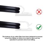 60 PCS XHF 5/8” Adhesive Cable Wire Clips Clear, Outdoor Christmas Light Clips, Cable Staples Cable Management Wire Organizer Cord Holder for Under Desk, Car, Wall, TV PC Ethernet Cable