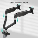 WALI Dual Monitor Stand for 13-32 inch Computer Screens, Dual Monitor Arms for 2 Monitors Holds up to 22 lbs, Height Adjustable Dual Monitors Mount, VESA 75x75/100x100mm (GSMP002N), Black