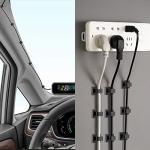 XHF 120 PCS Adhesive Cable Wire Clips Black, Outdoor Christmas Light Clips, Cable Management Wire Organizer Cord Holder for Under Desk, Car, Wall, TV PC Ethernet Cable