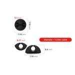 Flezoo Cord Holder Cable Holder, 12PCS Black Adhesive Cable Clips Cord Organizer Charger Holder Wire Management Keeper for Nightstand, Office, Desk or Mouse