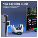 Controller Charging Dock for Switch Pro & Switch 2 Pro Controller, PS5 Controller, Xbox Series X|S & Elite 2, 2-Port LED Charging Station (Not for PowerA/3rd-Party Pro), 5V2A Recommended