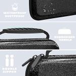 homicozy Glitter Carrying Case Compatible with Nintendo Switch OLED & Switch Console,Black Protective Hard Travel Case Shell Pouch for Nintendo Switch Console/Accessories,Switch Gaming Cases for Girls