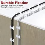 120 Pcs XHF Adhesive Cable Wire Clips White, Cable Staples Outdoor Cable Management Wire Organizer Cord Holder for Under Desk, Car, Wall, TV PC Ethernet Cable
