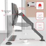 Suptek Monitor Mount Gas Spring Monitor Arm Desk Mount Fully Adjustable Fits 17 20 22 23 24 26 27 32 35 inch Monitors Weight Capacity up to 24.25 lbs