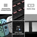 homicozy Glitter Carrying Case Compatible with Nintendo Switch OLED & Switch Console,Black Protective Hard Travel Case Shell Pouch for Nintendo Switch Console/Accessories,Switch Gaming Cases for Girls