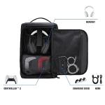 GDNasist Game Console Backpack for PS5, Protective Carrying Case Compatible with Playstation5 Console, Base, 15.6”Laptop, Headset, PS5 Controller, More Game Discs, and Gaming Accessories