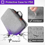 YOREPEK Hard Shell Carrying Case Compatible with PS5, PS5 Pro, Travel Protective Bag Suitable for Playstation 5 Digital Edition, Console, Controllers, Headset and Gaming Accessories, Grey