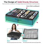 Onlyeasy Sturdy Under Bed Shoe Storage Organizer, Set of 2, Fit 12 to 24 Pairs, Underbed Shoes Closet Storage Solution with Clear Window, Breathable, L29.3 x W23.6 x H5.9, Linen-like Black, MXAUBSB2P