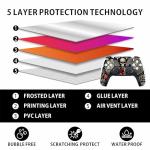 Skin Sticker for Game Console 5 Cover - Horror Gothic, Compatible with Both Disc Edition & Digital Edition (not Slim Ver) - 2 Controller Skins & Console Skin - No Bubble, Full Protection, Removable
