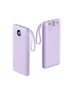 VRURC Portable Charger Power Bank, 10000mAh Travel Essentials Battery Pack, 5 Outputs 2 Inputs Slim Charging Bank Built-in Cables Cords for iPhone 17 16 15 14 13,Samsung,Android-Lavender(1 Pack)