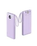 VRURC Portable Charger Power Bank, 10000mAh Travel Essentials Battery Pack, 5 Outputs 2 Inputs Slim Charging Bank Built-in Cables Cords for iPhone 17 16 15 14 13,Samsung,Android-Lavender(1 Pack)