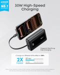 Anker Zolo Power Bank (2025 Upgraded Version), 20,000mAh 30W High-Speed Portable Charger with Built-in USB-C Cable, Battery Pack for iPhone 17/16 / 15 Series, Galaxy, and More