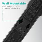 KMC 6-Outlet Surge Protector Power Strip 2-Pack, 900 Joules, 4-Foot Extension Cord, Overload Protection, Black