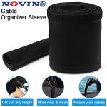 Trolling Motor Cable Sleeve, 60" L Black Neoprene Trolling Motor Sleeve Wire Cover Cable Wrap Organizer