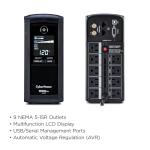 CyberPower CP1000AVRLCD Intelligent LCD UPS Battery Backup and Surge Protector, 1000VA/600W, 9 Outlets, AVR, Mini-Tower, UL Certified