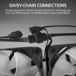 CORSAIR RS120 ARGB 120mm PWM Fans – Daisy-Chain Connection – Low-Noise – Magnetic Dome Bearing – Triple Pack – White