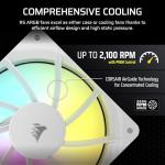 CORSAIR RS120 ARGB 120mm PWM Fans – Daisy-Chain Connection – Low-Noise – Magnetic Dome Bearing – Triple Pack – White