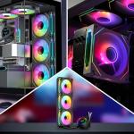 RGB Fans:5pack 120mm PWM ARGB Case Fan with Fan Hub and Remote,Speed Control,PWM Control Fan for Computer Case and Liquid Cooling System