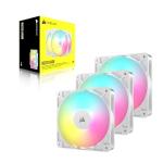 CORSAIR RS120 ARGB 120mm PWM Fans – Daisy-Chain Connection – Low-Noise – Magnetic Dome Bearing – Triple Pack – White